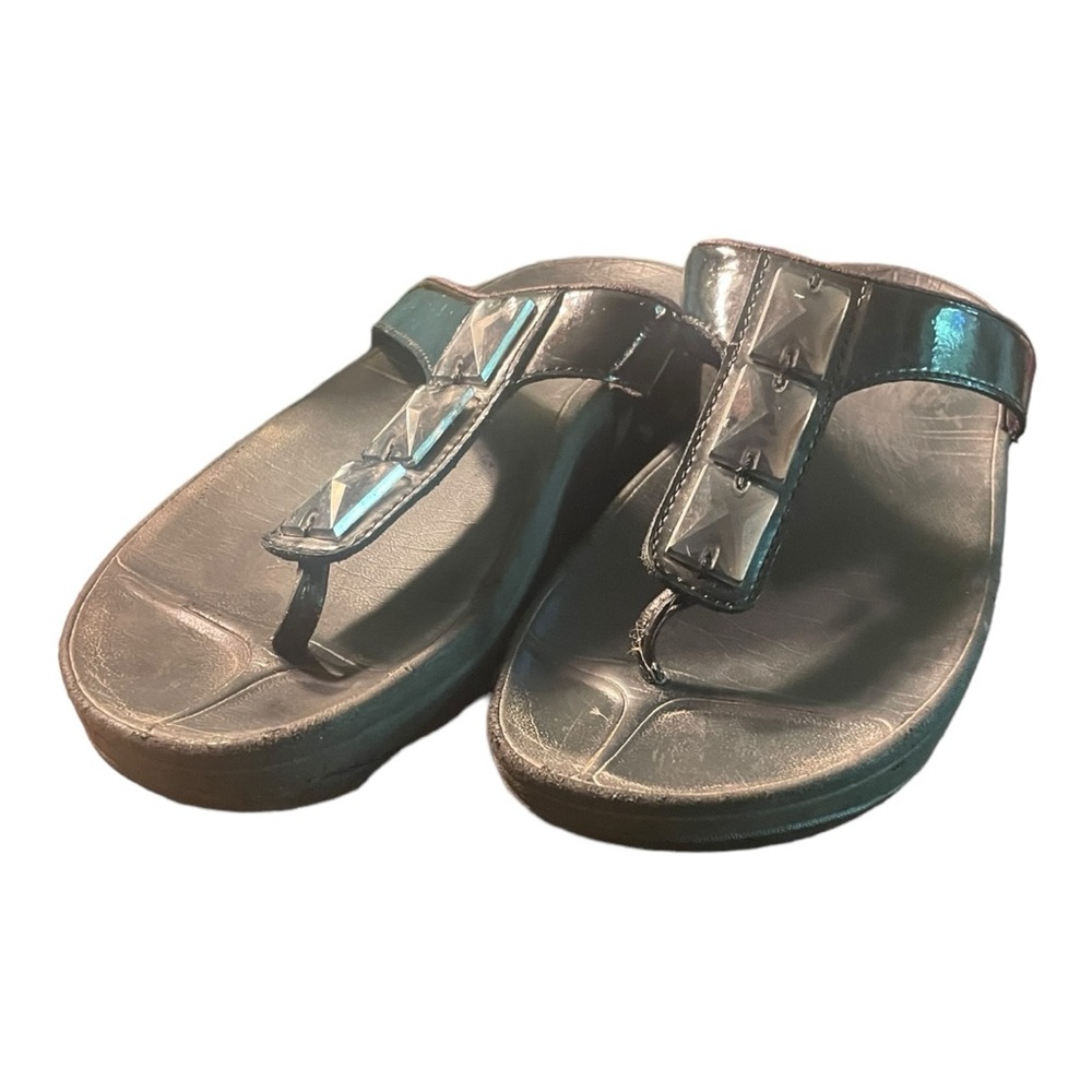 FitFlop Sandals Black with Bling Size 7 - Picture 4 of 8